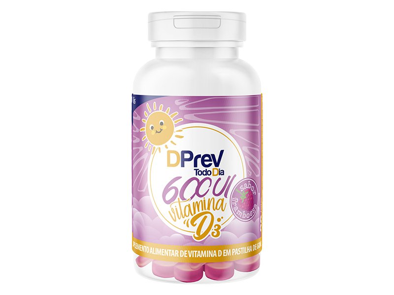 DPrev Gummies sabor framboesa 600UI 30 gomas